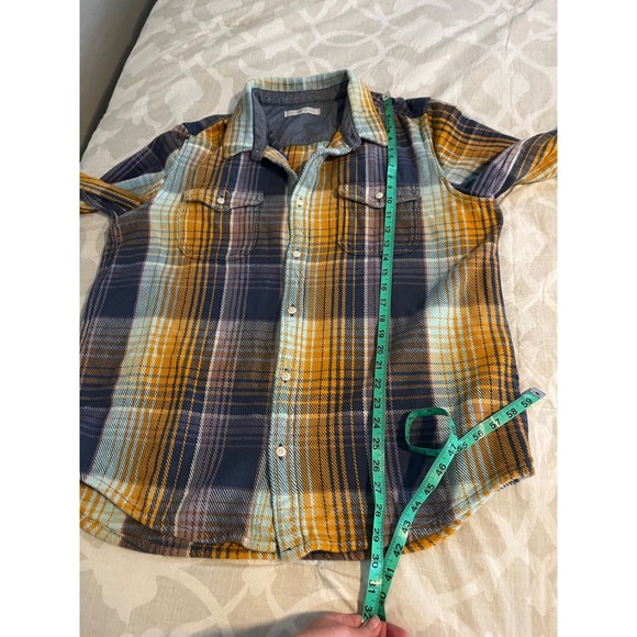 Outerknown blanket shirt cumin rogue plaid men's xxl - Picture 4 of 6